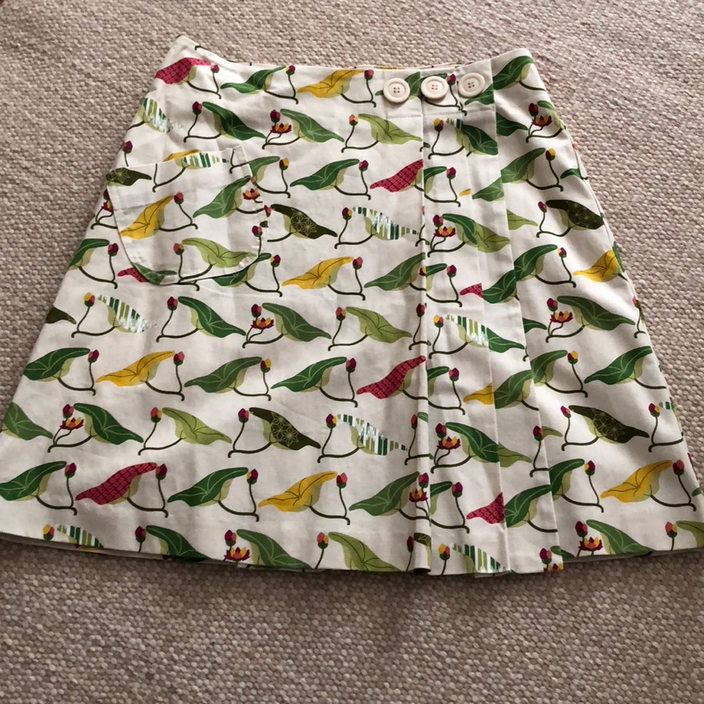 Anthropologie Floral Pattern Wrap Skirt - Picture 2 of 8